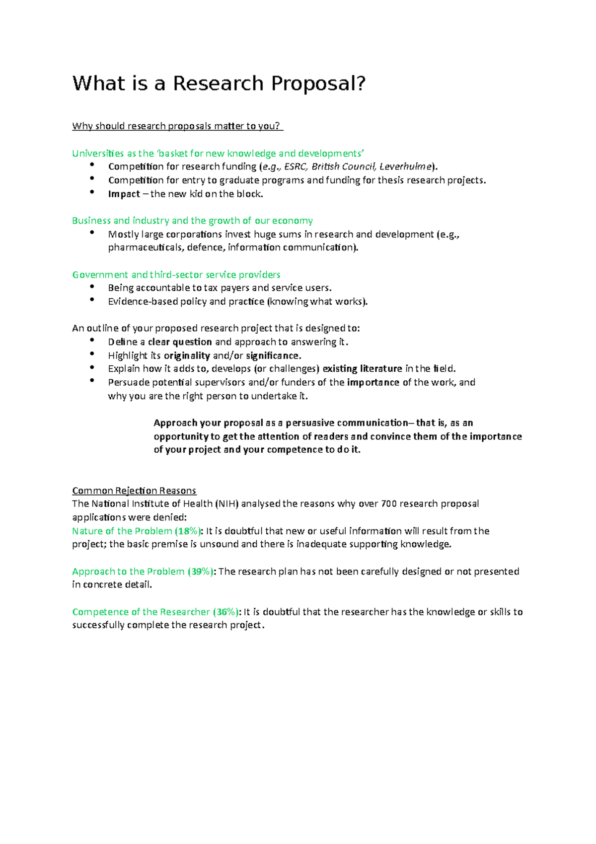 What is a Research Proposal - , ESRC, British Council, Leverhulme ...