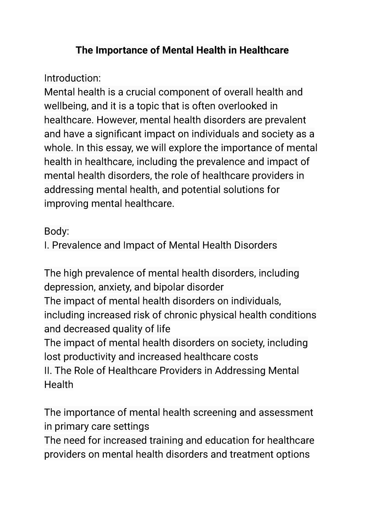 The Importance of Mental Health in Healthcare - The Importance of ...