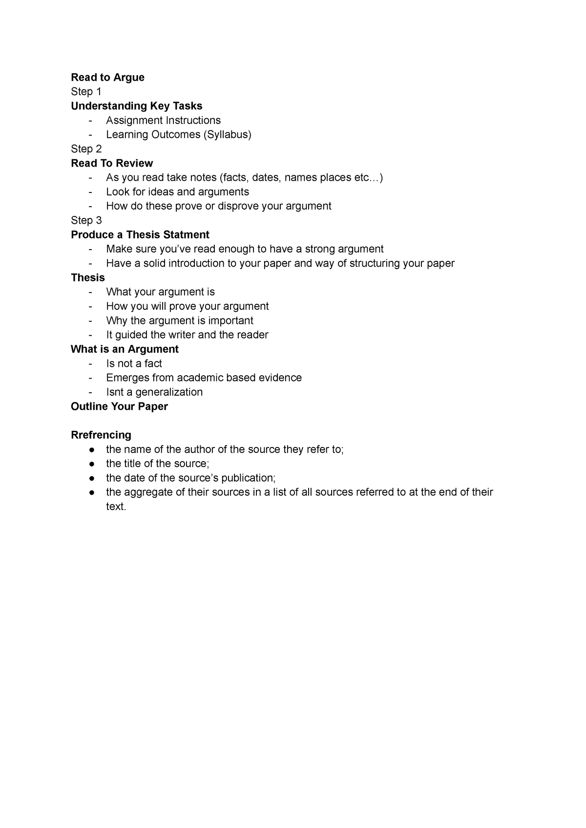 HLTH Week 4 Notes - Week 4 - Read to Argue Step 1 Understanding Key ...