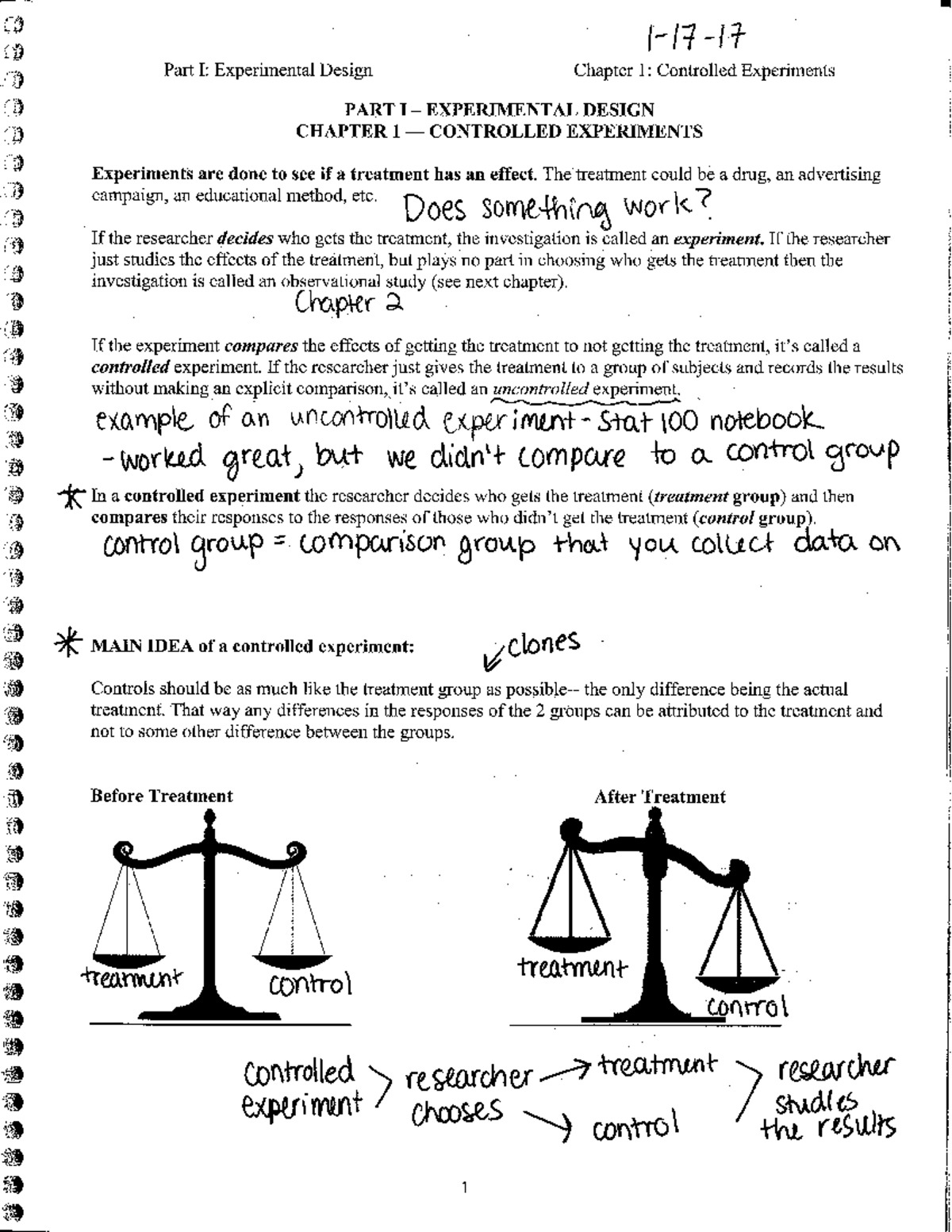 1-17-17 Lecture Notes - l J if ‘ 43 Part I: Experimental Design Chapter ...