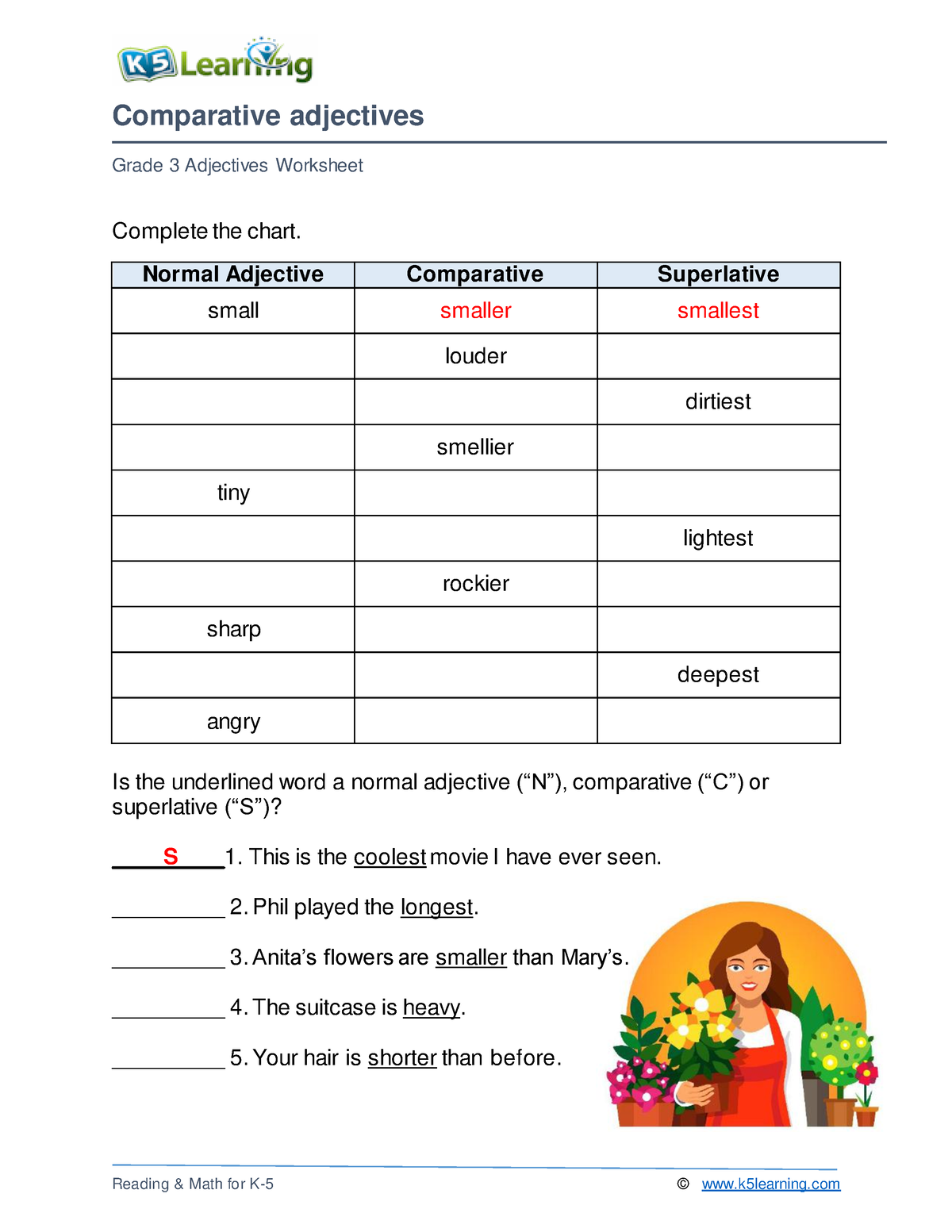 Grade 3 Comparative Adjectives B - Comparative Adjectives Grade 3 ...