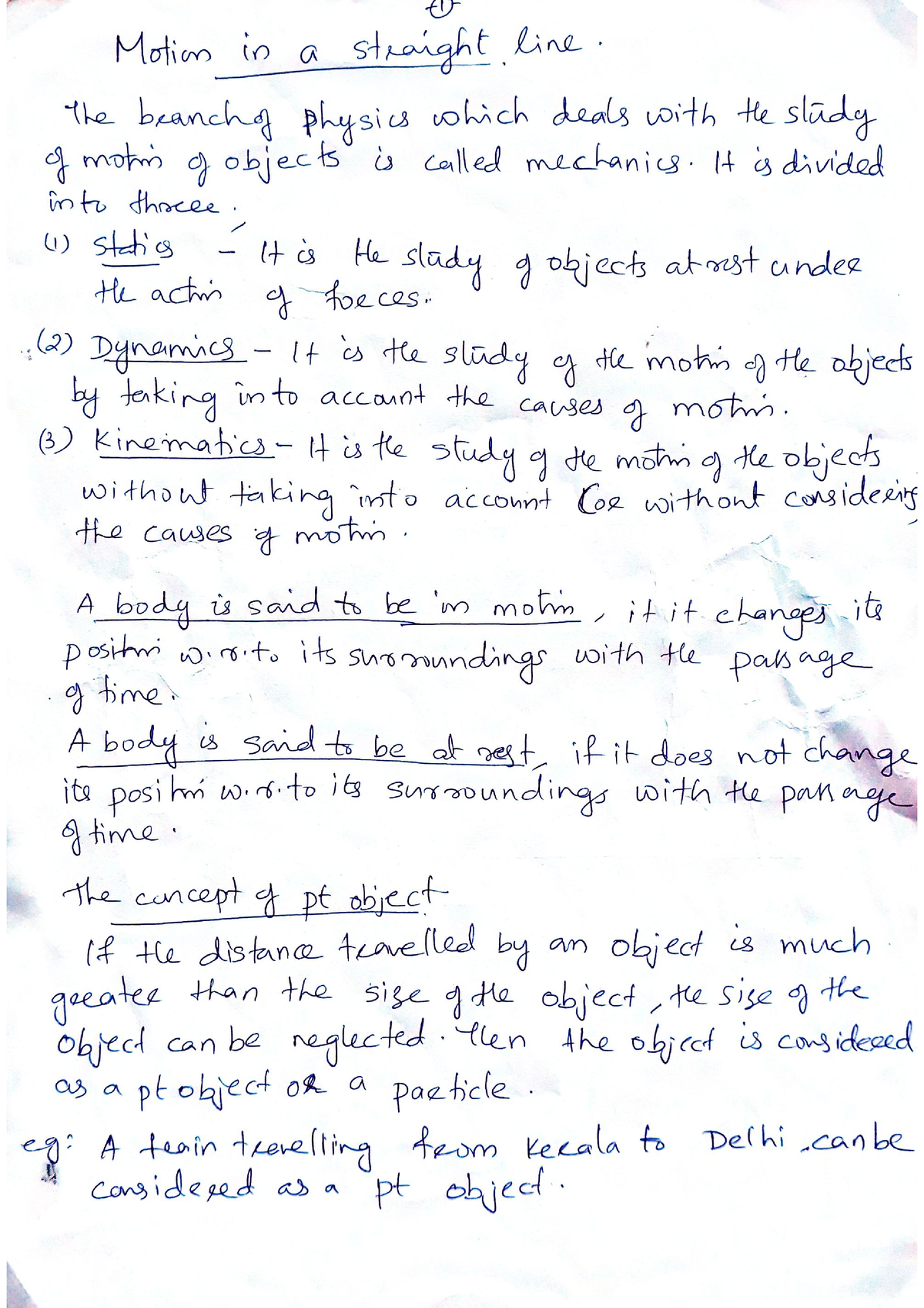 Physics notes..Motion in a straight line# science - Physics- Kerala ...