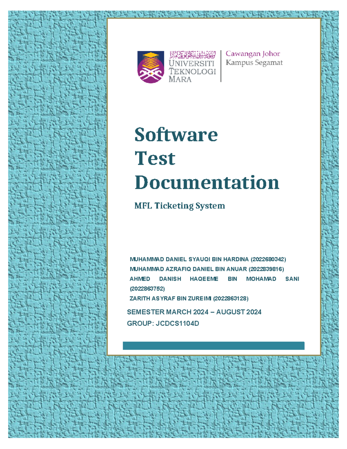 STD Report (template) - Summary Software Development Plan - MUHAMMAD ...