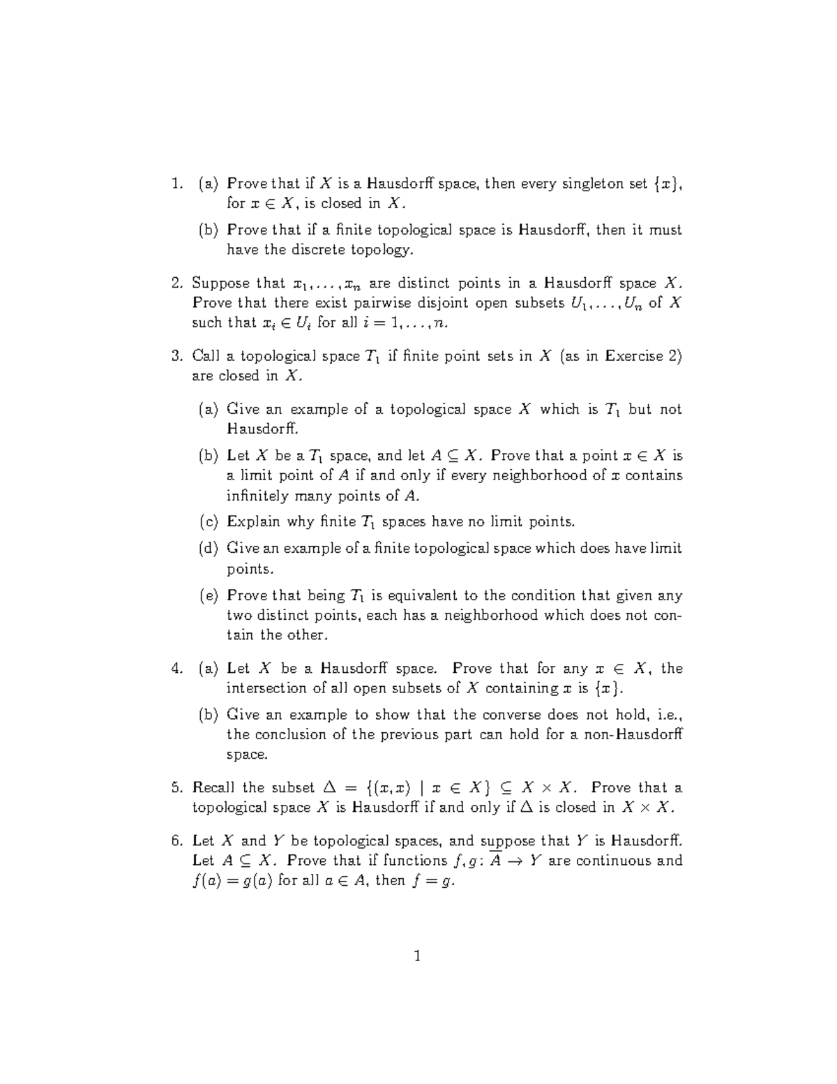 Problems V The Problem Sets Were Examples Of Proofs We Needed To Do Throughout The Course Studocu