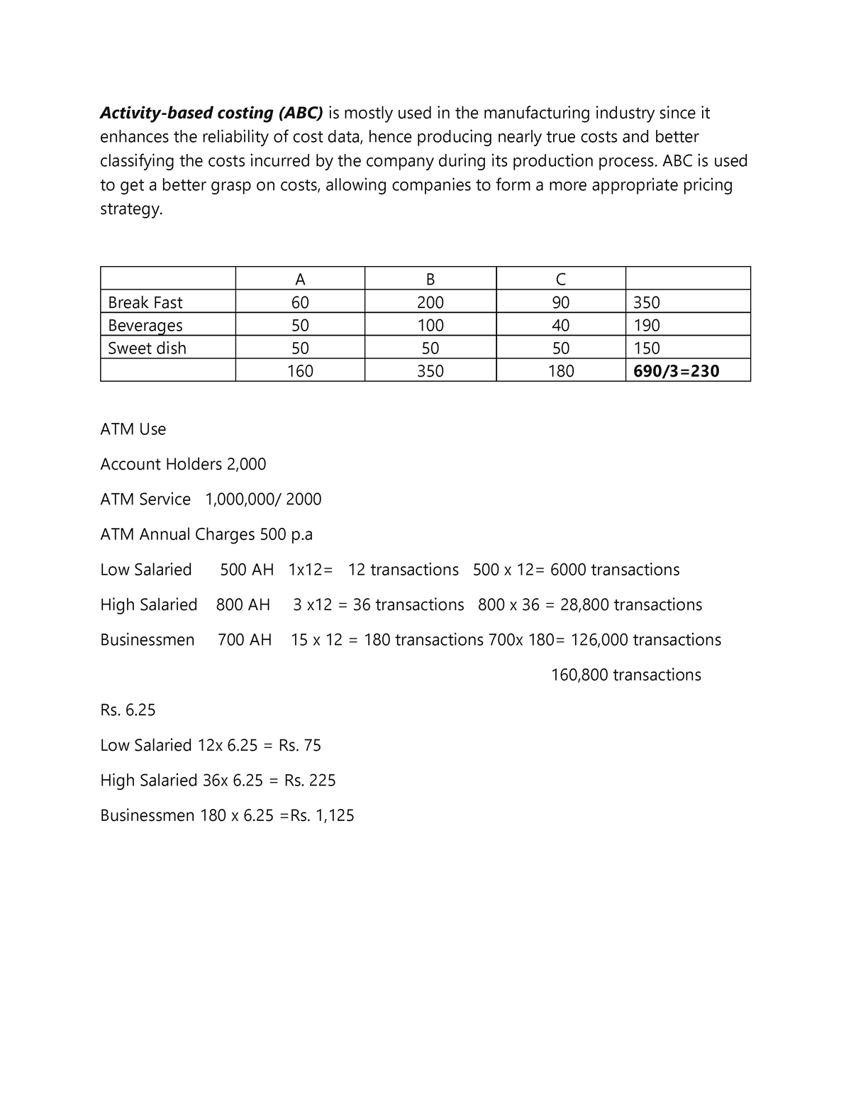 Activity Based Cositng - Activity-based Costing (ABC) Is Mostly Used In ...