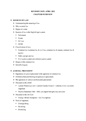 Revision Rule of Law - External influences on business activity ...