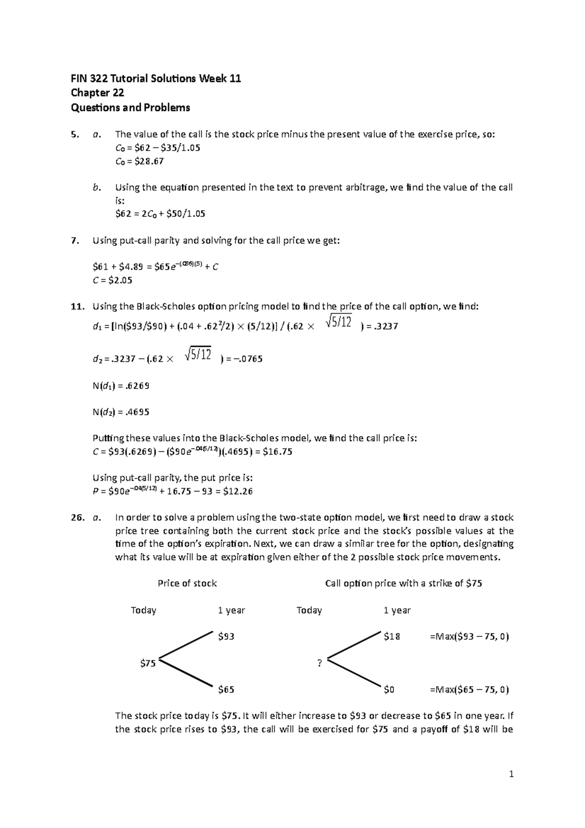 tutorial-solutions-week-11-the-value-of-the-call-is-the-stock-price