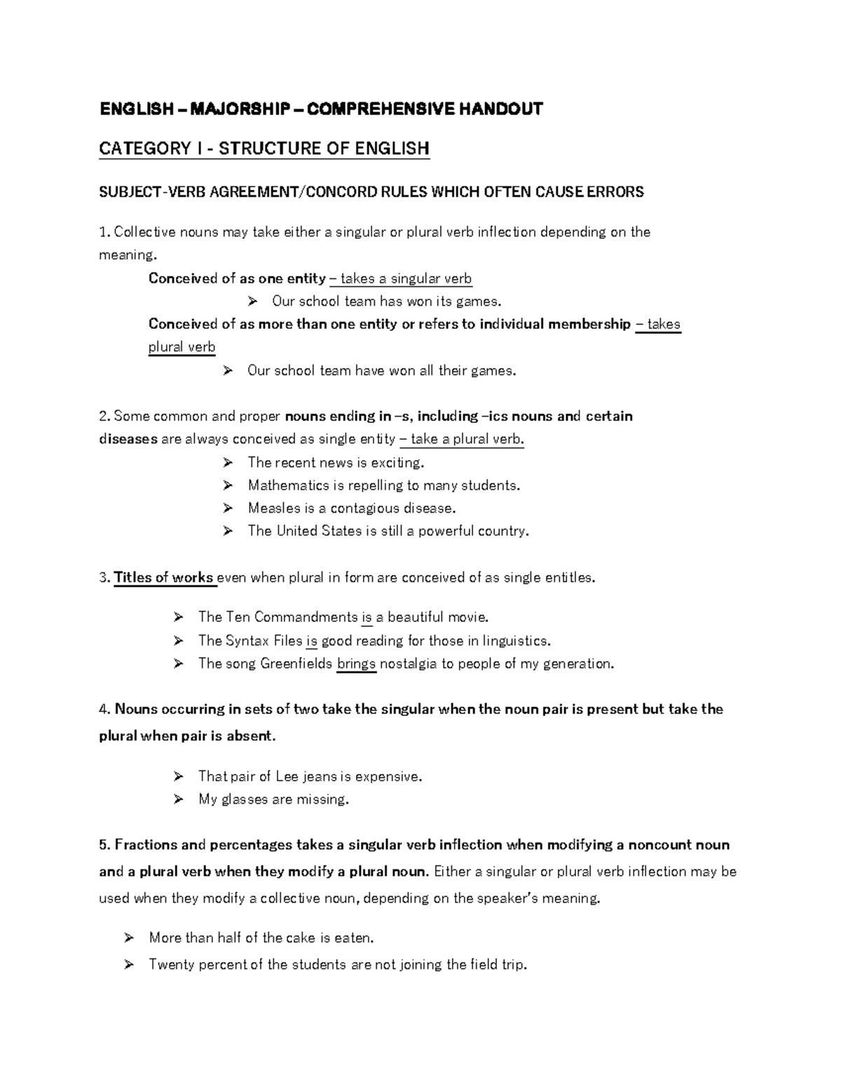 Extracted Majorship- English- Handout - ENGLISH – MAJORSHIP ...