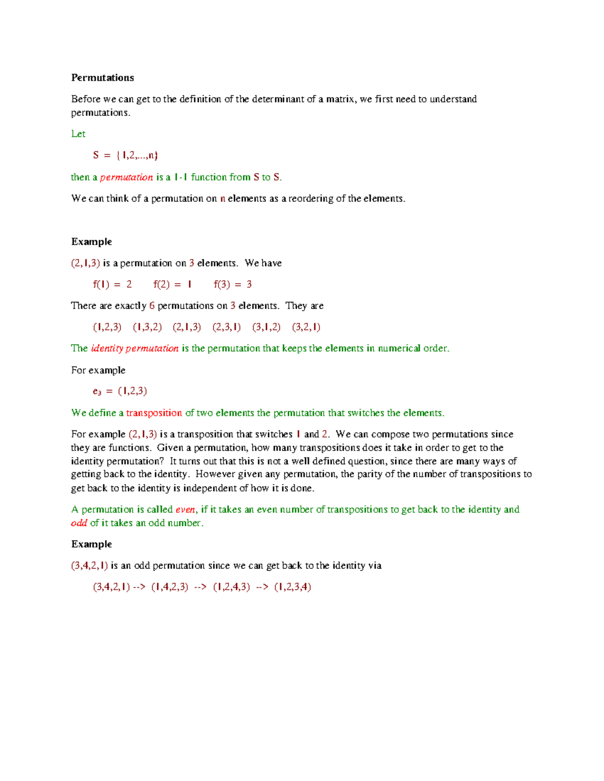 Determinants - Lecture notes 9 - Warning: TT: undefined function: 32 ...