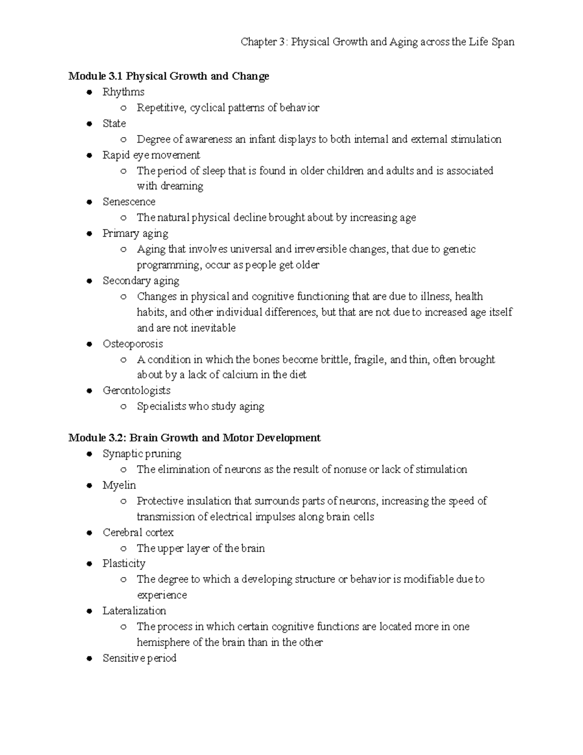 Psyc. 208 Ch. 3 - Physical Growth and Aging across the Life Span ...