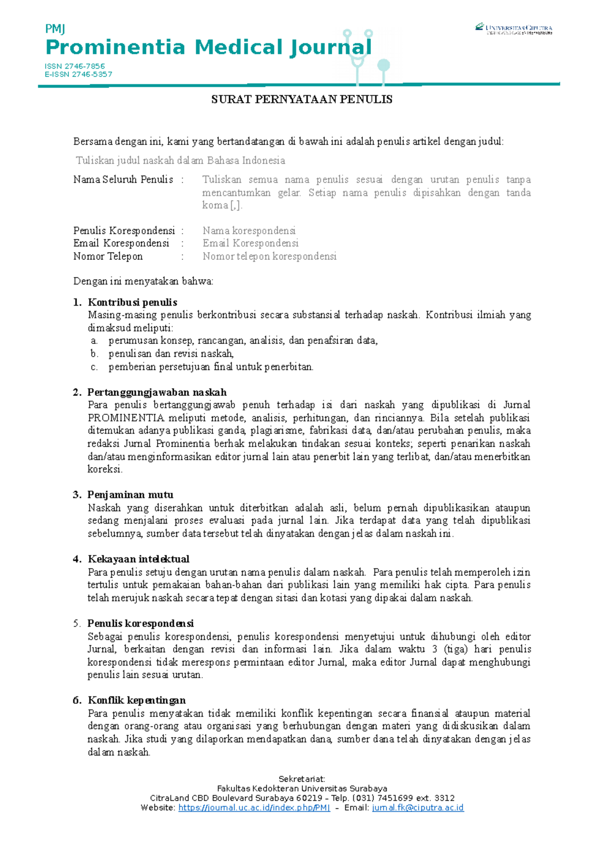 Surat Pernyataan Penulis-OTH - PMJ Prominentia Medical Journal ISSN ...