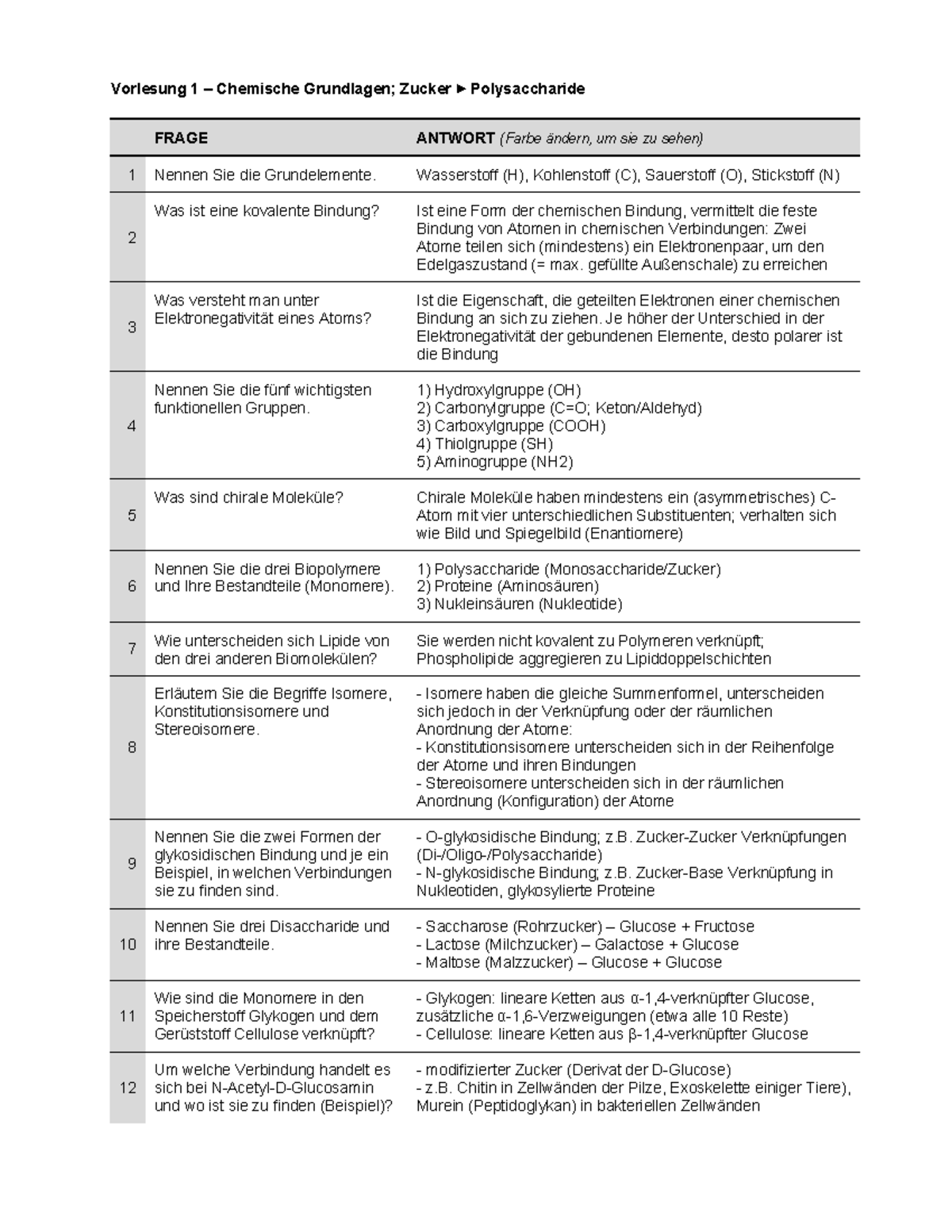 Einbürgerungstest Fragenkatalog Mit Antworten Pdf Fragenkatalog zur Vorlesung - Vorlesung 1 – Chemische Grundlagen