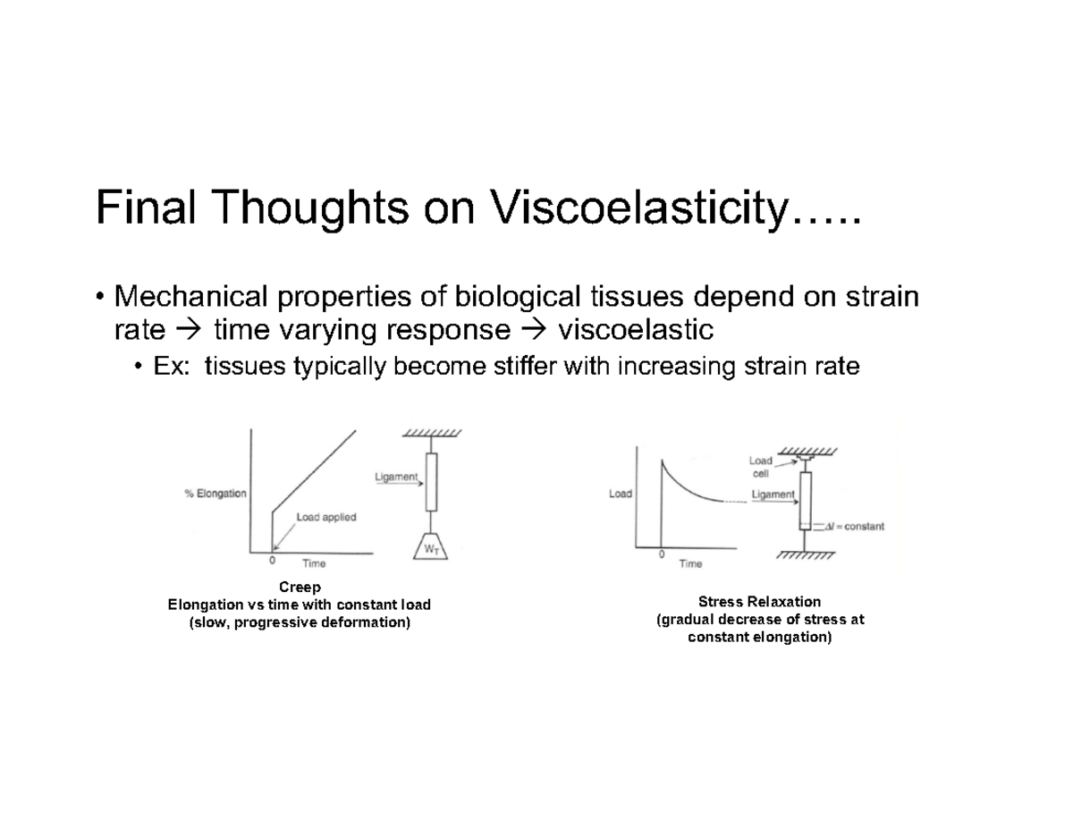 W2 Surface Properties Final Thoughts on Viscoelasticity