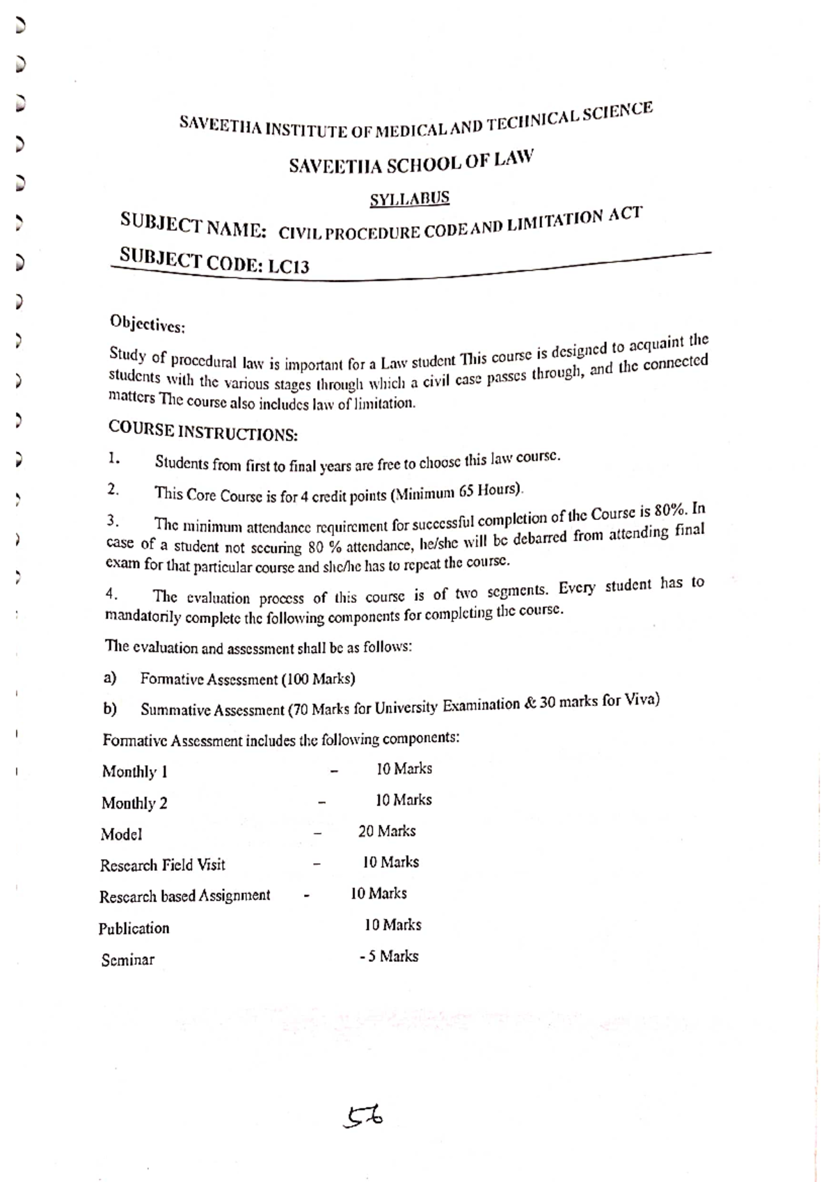 CPC Syllabus - Given final assignment - SAVEETHA INSTITUTE OF MEDICAL ...