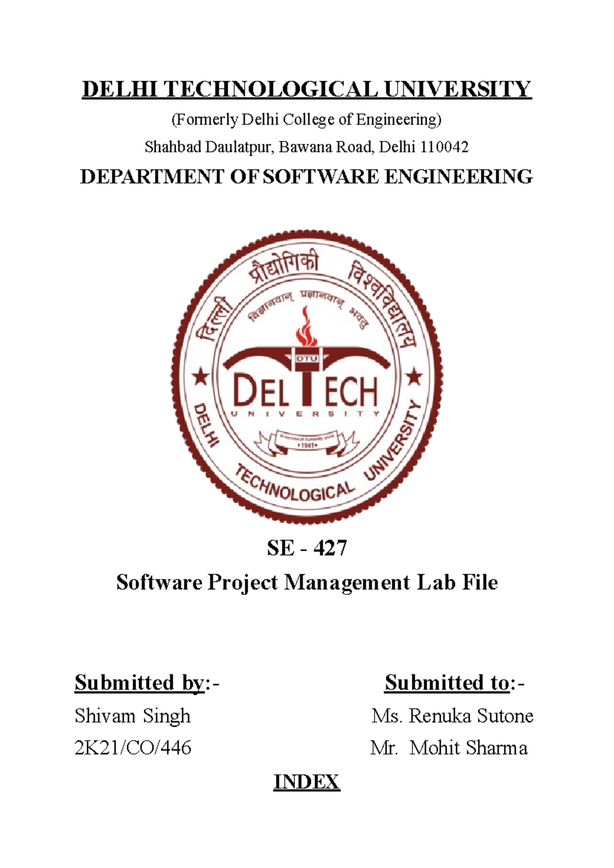 SPM LAB FILE - Nsna - DELHI TECHNOLOGICAL UNIVERSITY (Formerly Delhi ...