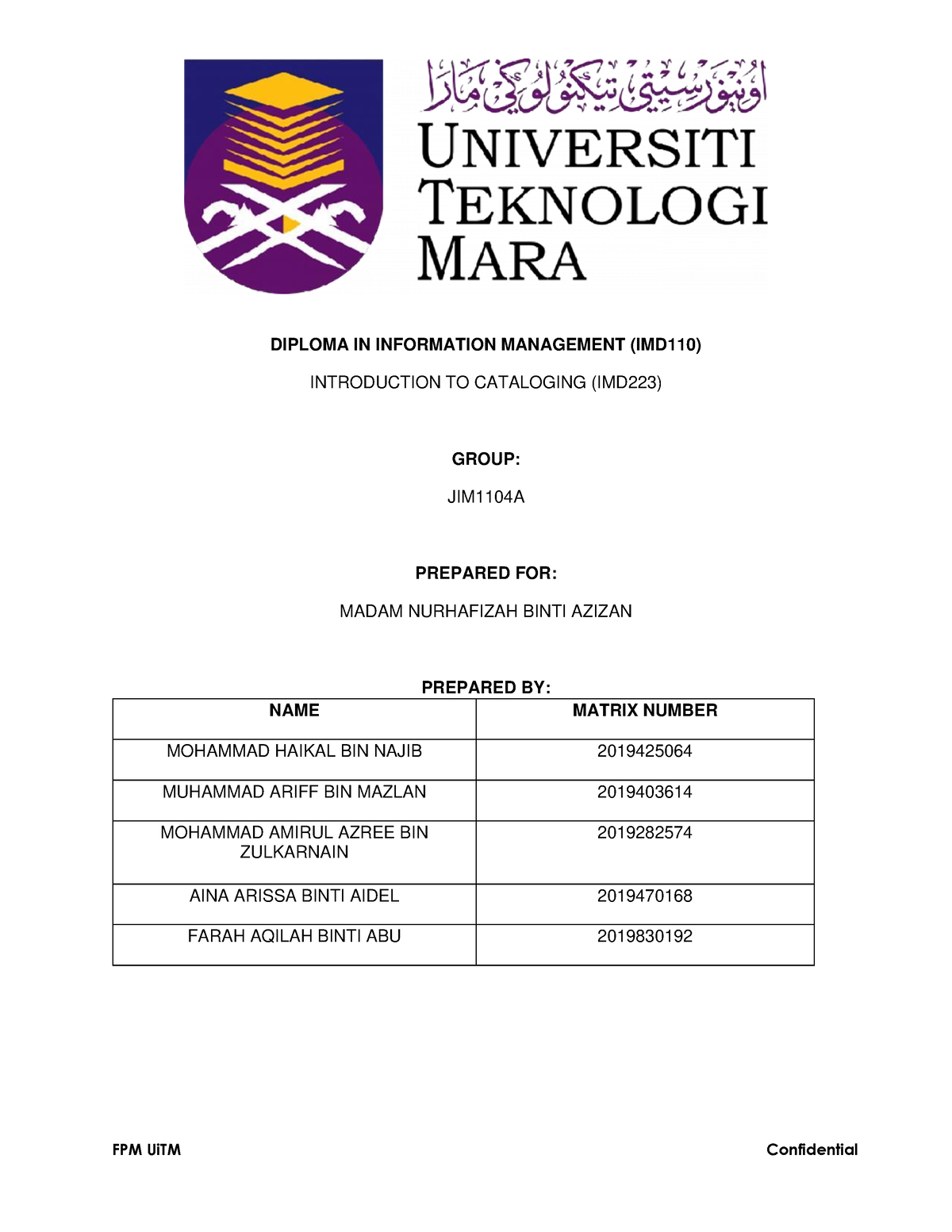 contoh assignment diploma