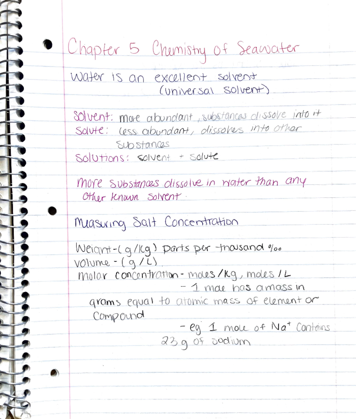 Chapter 5, Chemistry of Seawater WCt0r \ on e XI aJ L + w\ '«=F'f