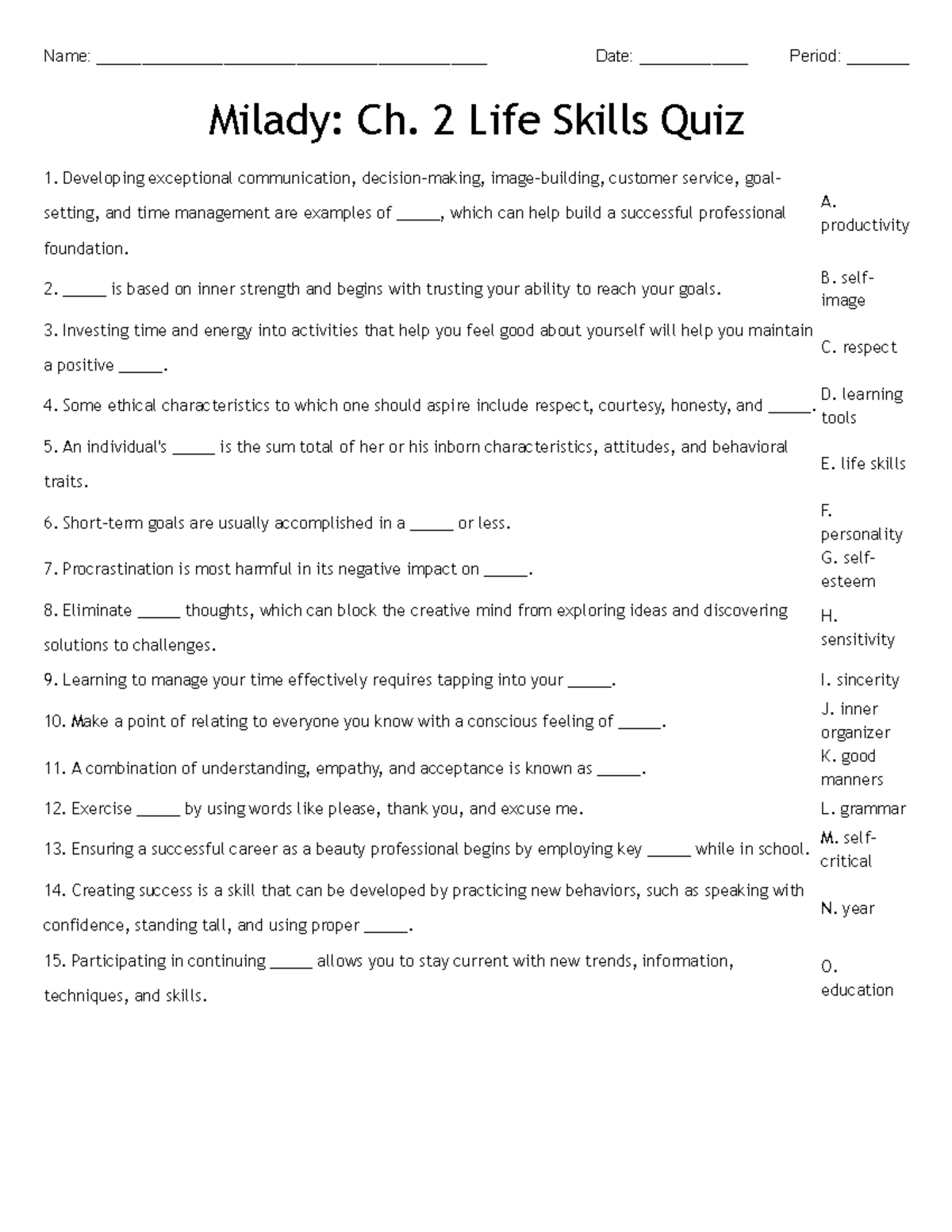 Milady Chapter 13 Review Questions - du9xnmh