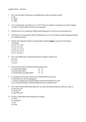 Elektronenkonfiguration von Aluminium