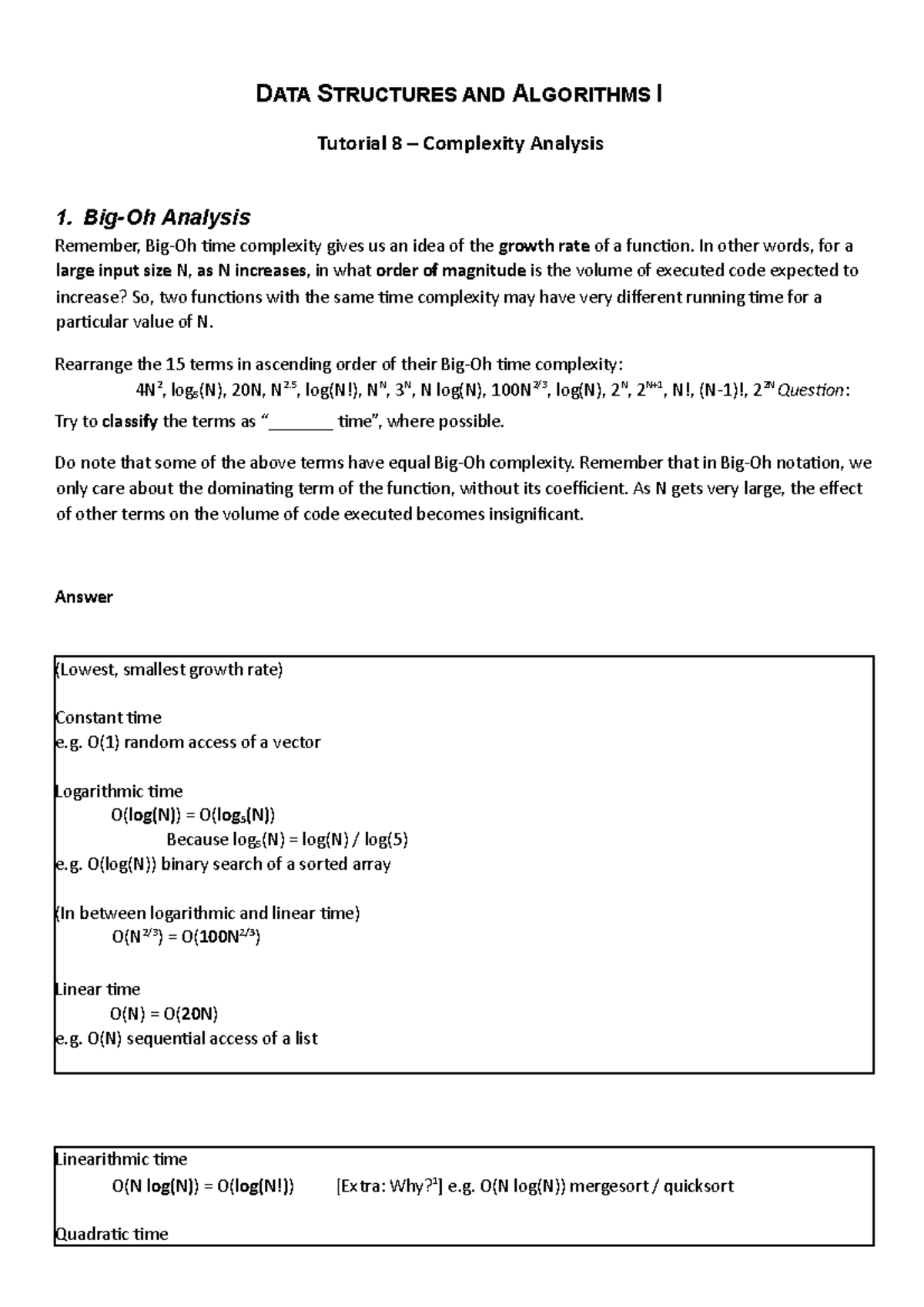 Complexity Analysis - (C / C++) - Algoritma & Pemrograman (C / C++ ...