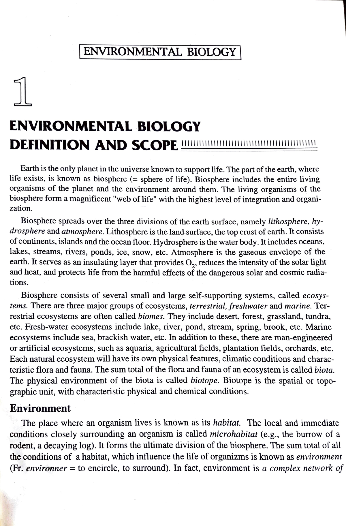 environmental biology thesis topics