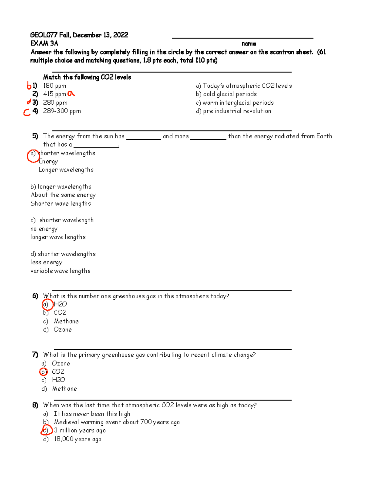 12 13 GEOL77 Exam 3A - More topics to sum up for final exam for climate ...
