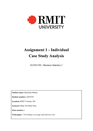 rmit business statistics assignment