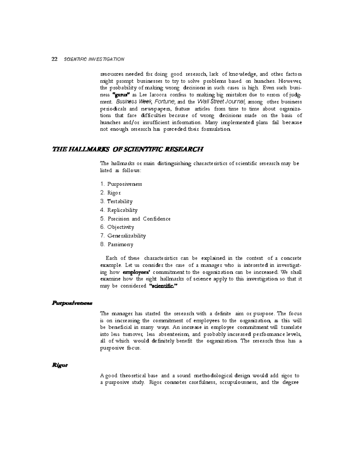 Research Ch 2#5#6#8 - 22 SCIENTIFIC INVESTIGATION Resources Needed For ...