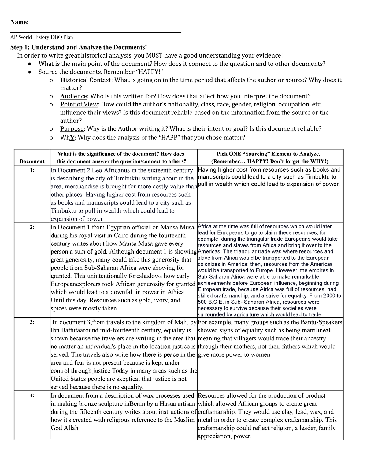 Copy of Happy DBQ AP World History Joselyn marin Name AP World