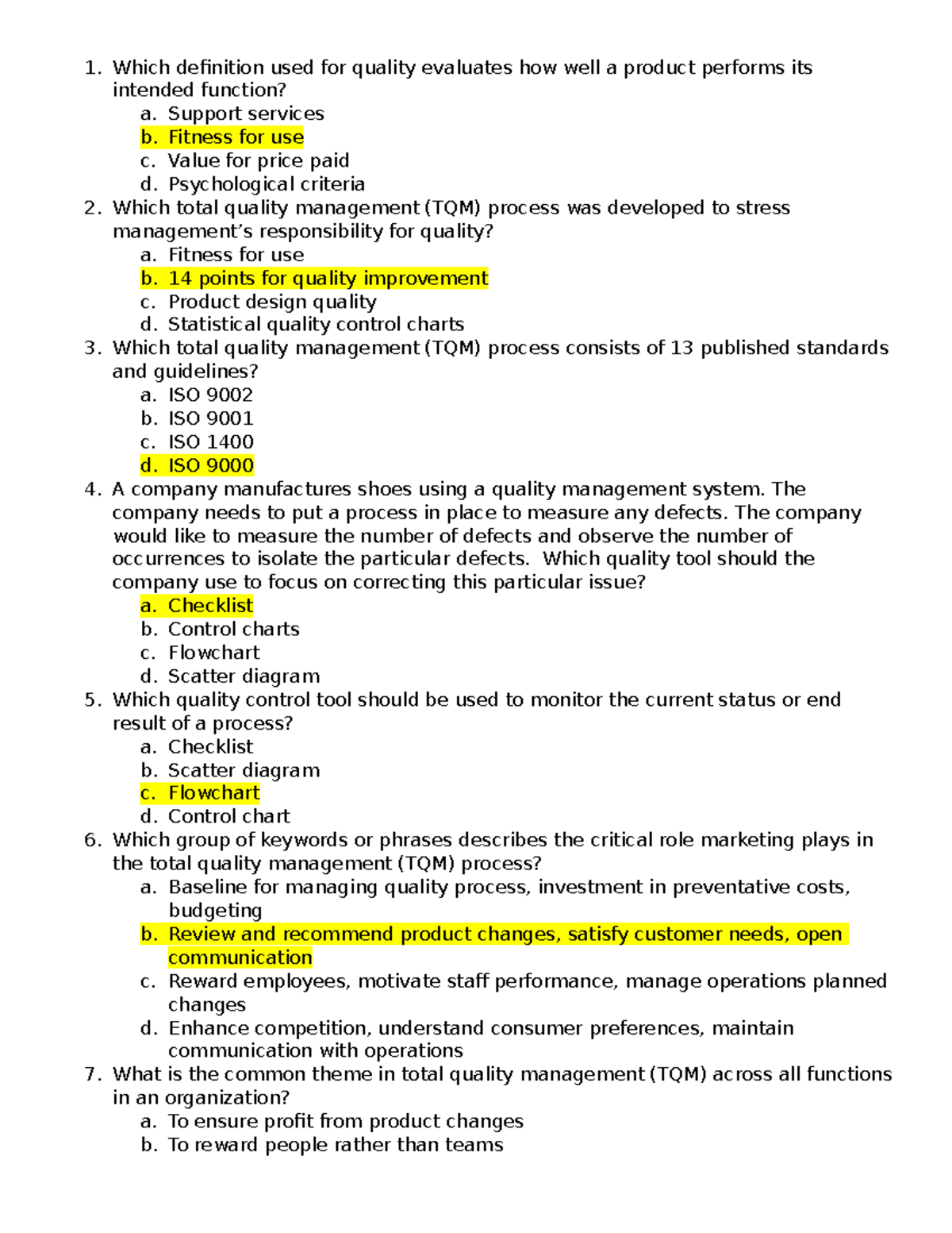 Study Guide Operations Management WGU - Which Definition Used For ...