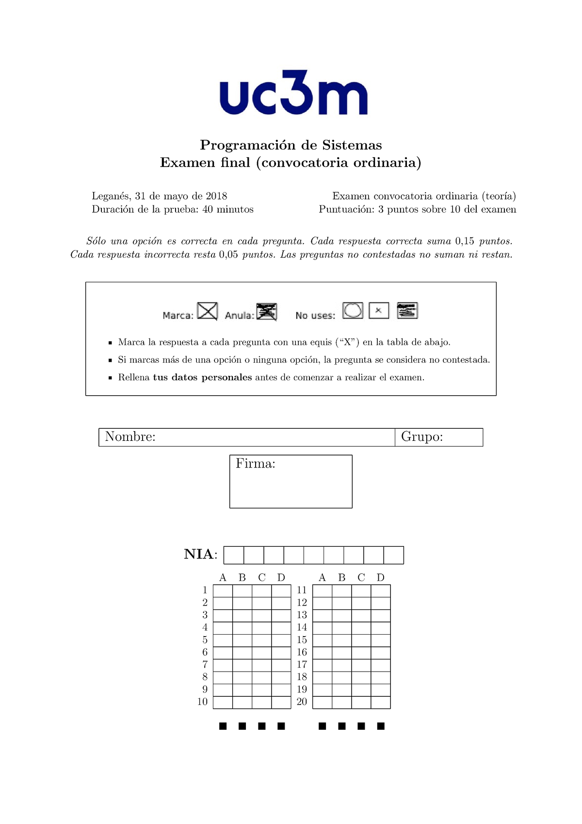 Final-test-1718 - Final - Programación De Sistemas - UC3M - Studocu