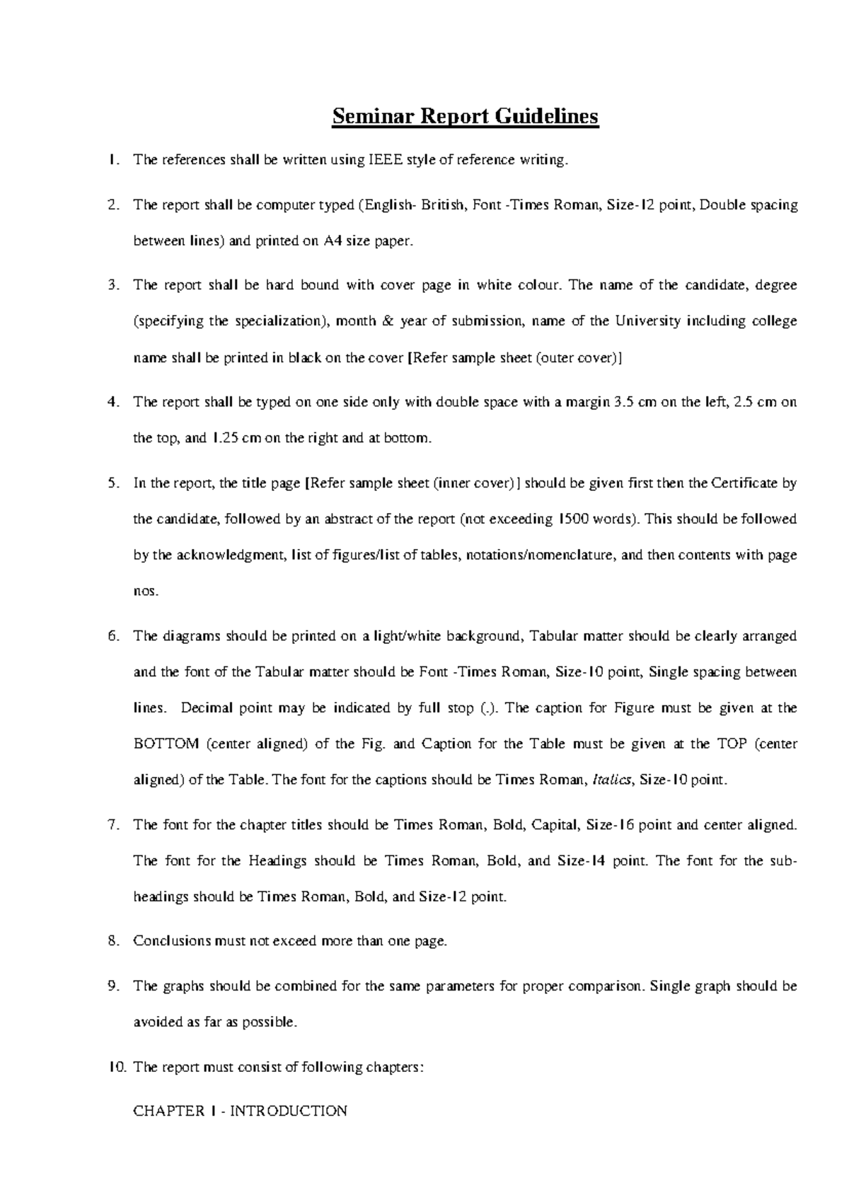 Seminar Report format - nice notes - Seminar Report Guidelines The ...