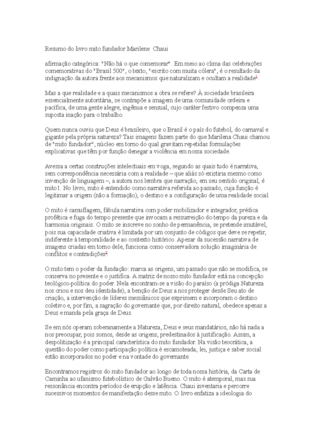 Atividade Mito Fundador Do Brasil, PDF