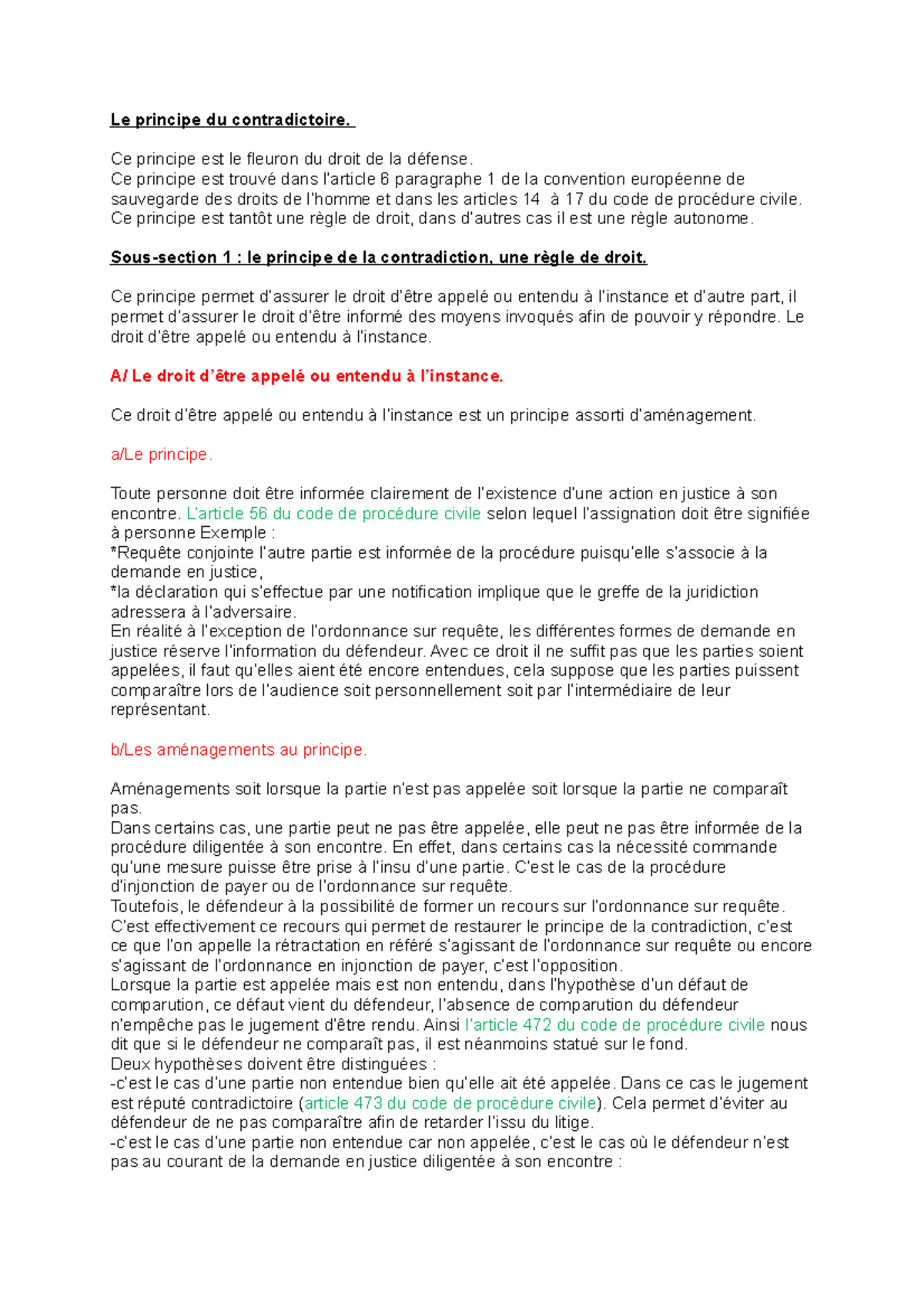 Le Principe Du Contradictoire Ce Principe Est Le Fleuron Du Droit De 