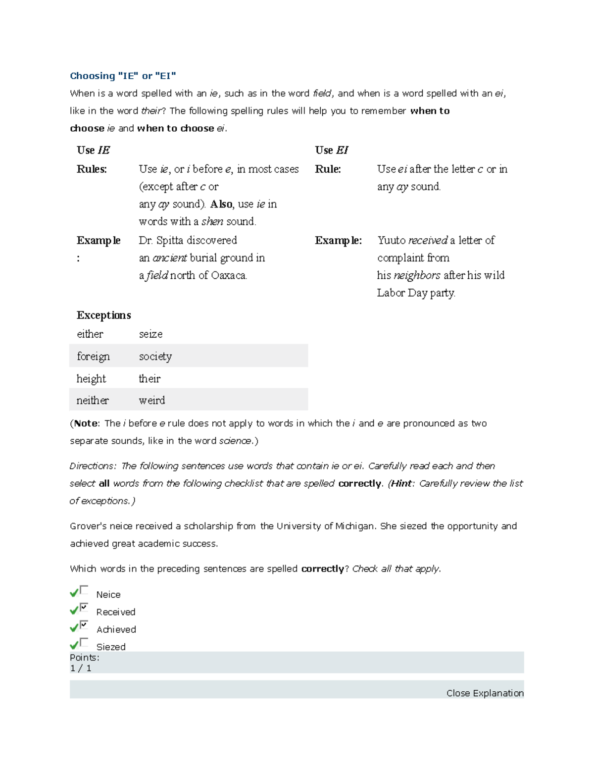 Choosing - Practice material exams - Choosing 