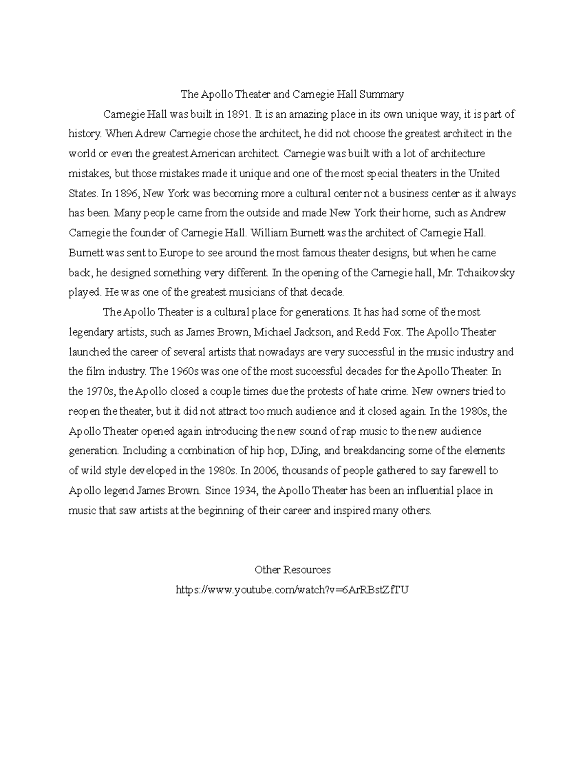The Apollo and Carnegie - The Apollo Theater and Carnegie Hall Summary ...