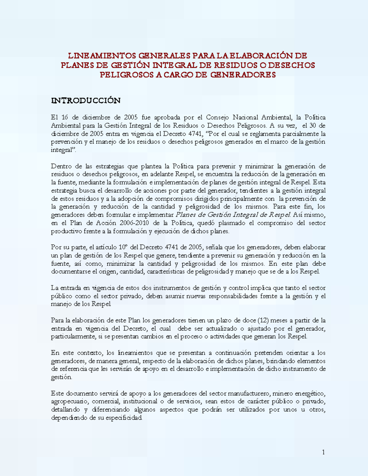 Lineamientos Generales PARA LA Elaboración DE - LINEAMIENTOS GENERALES ...