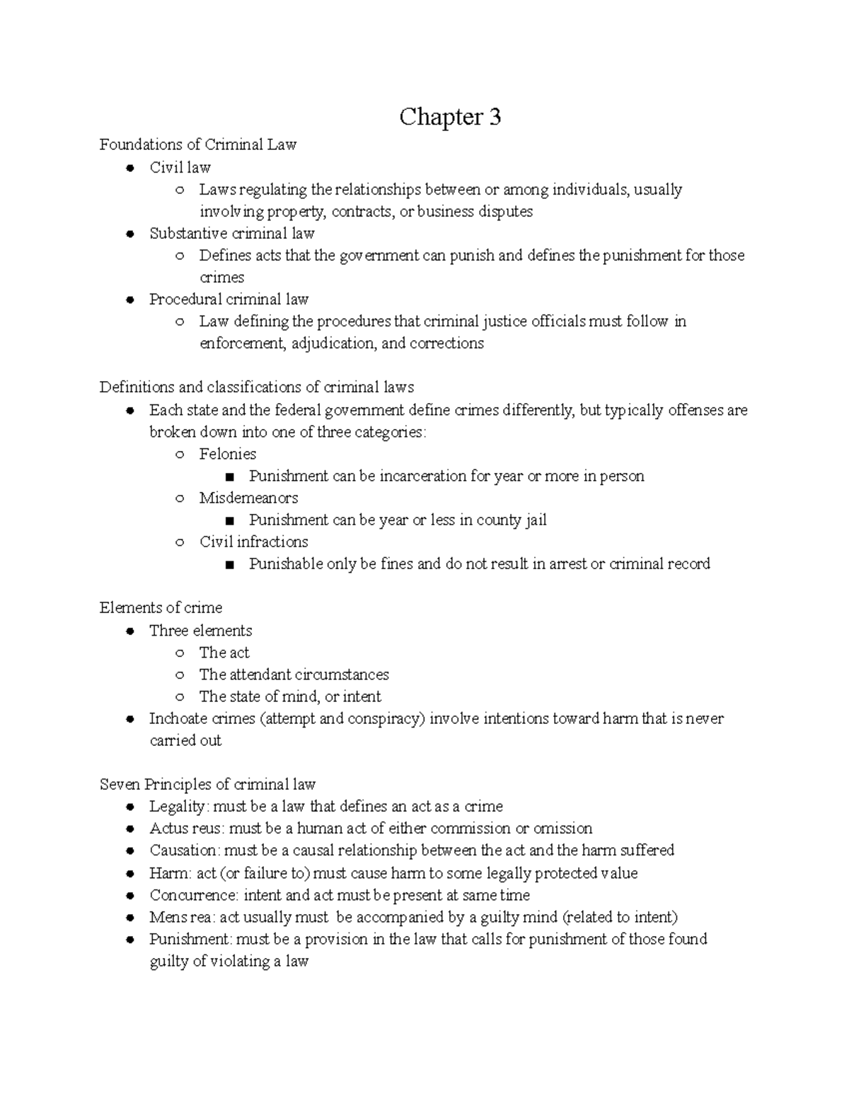 Chapter 3 - Chapter 3 Foundations Of Criminal Law Civil Law Laws ...