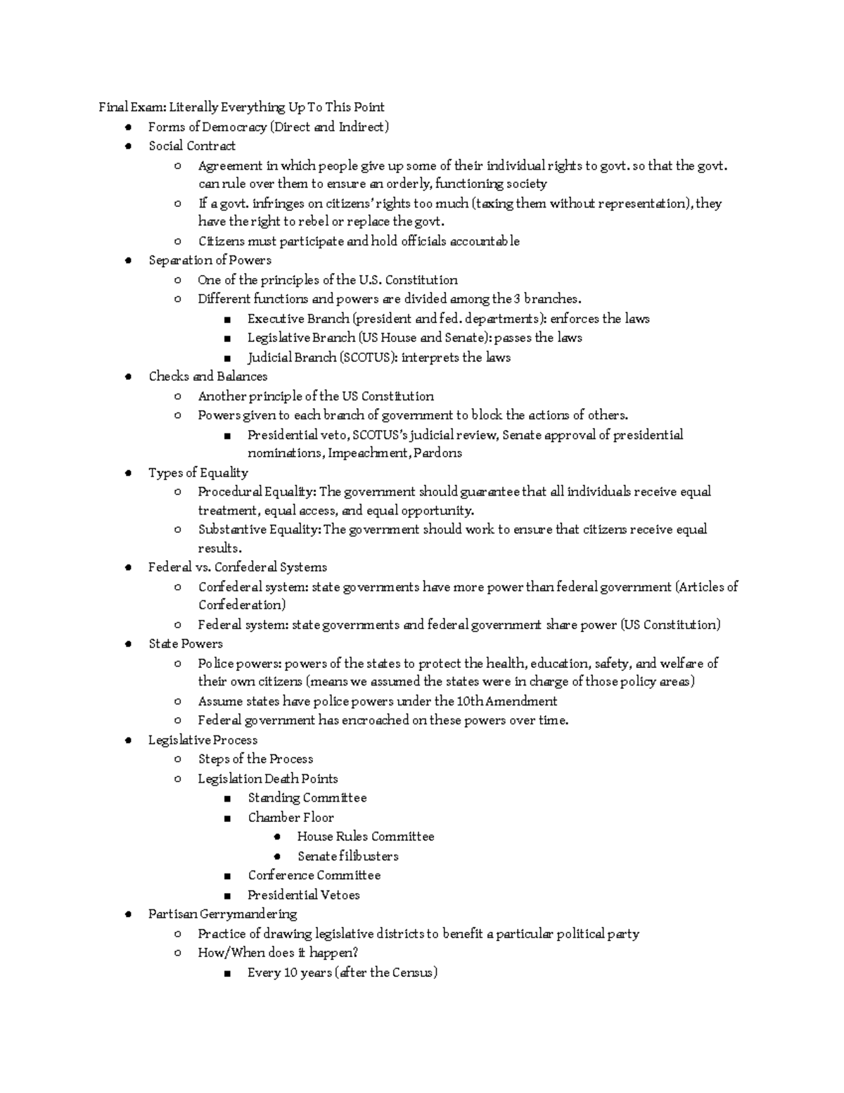 PSCI 2306 Notes Practice Material Only 2021 - Final Exam: Literally ...