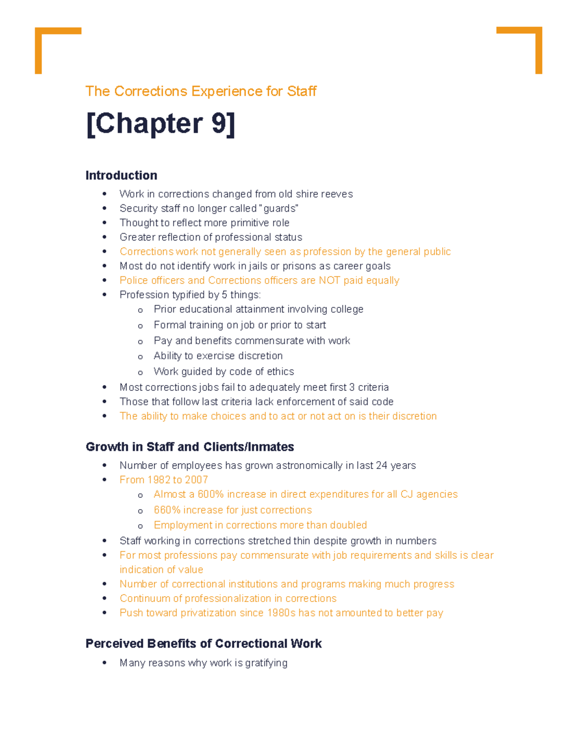 Chapter 9 - The Corrections Experience For Staff - The Corrections ...