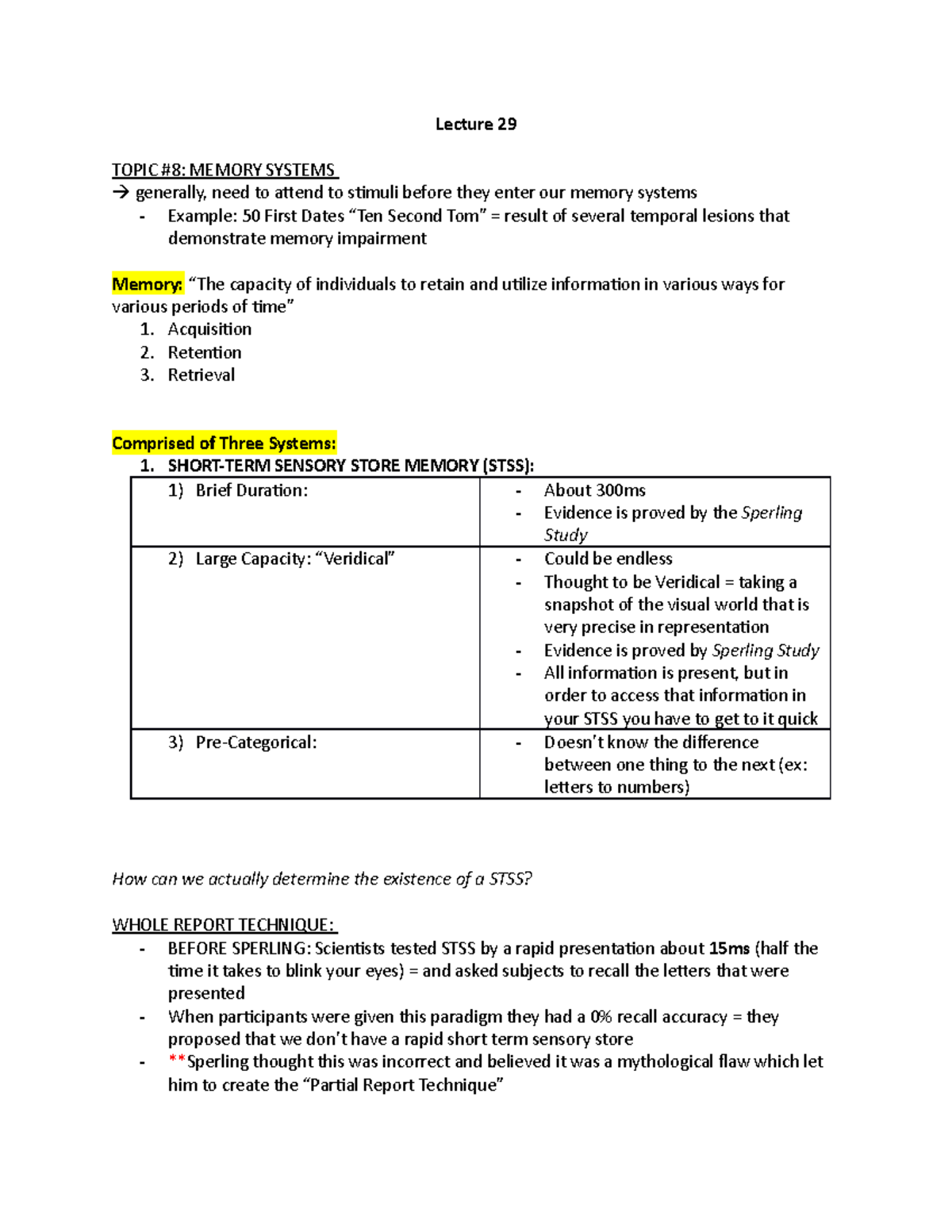 Lecture 29 Notes - Lecture 29 TOPIC #8: MEMORY SYSTEMS generally, need ...