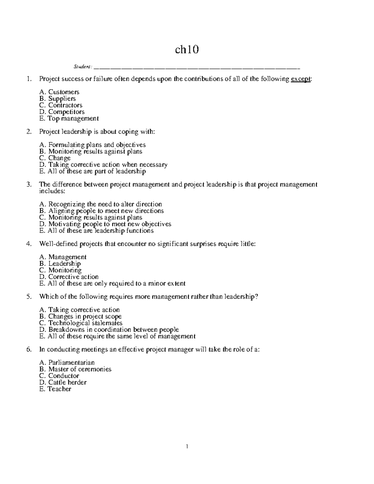 Ch10 - Lecture notes 10 - ch _Student: - Studocu