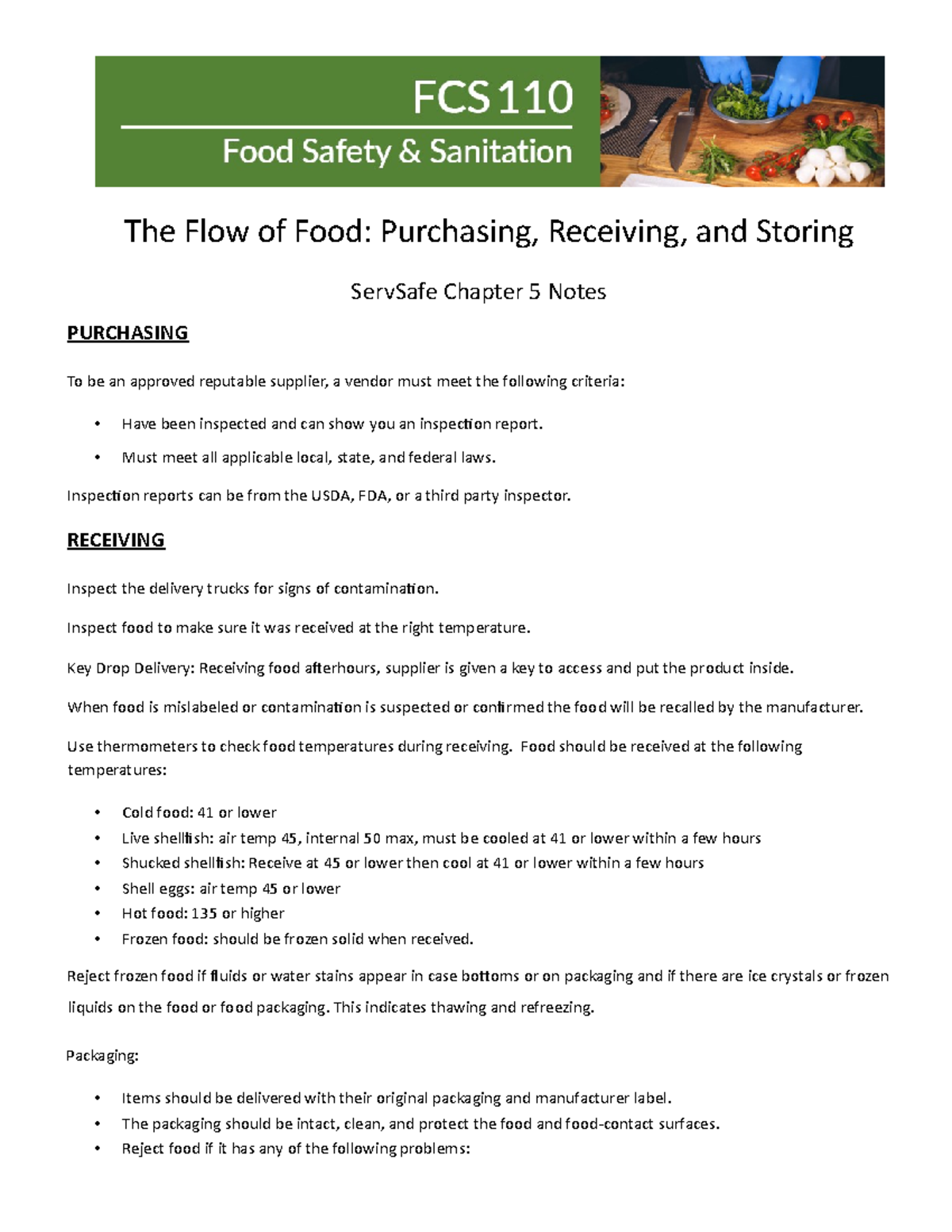 serv-safe-ch-5notes-prepare-for-the-servsafe-exam-the-flow-of-food