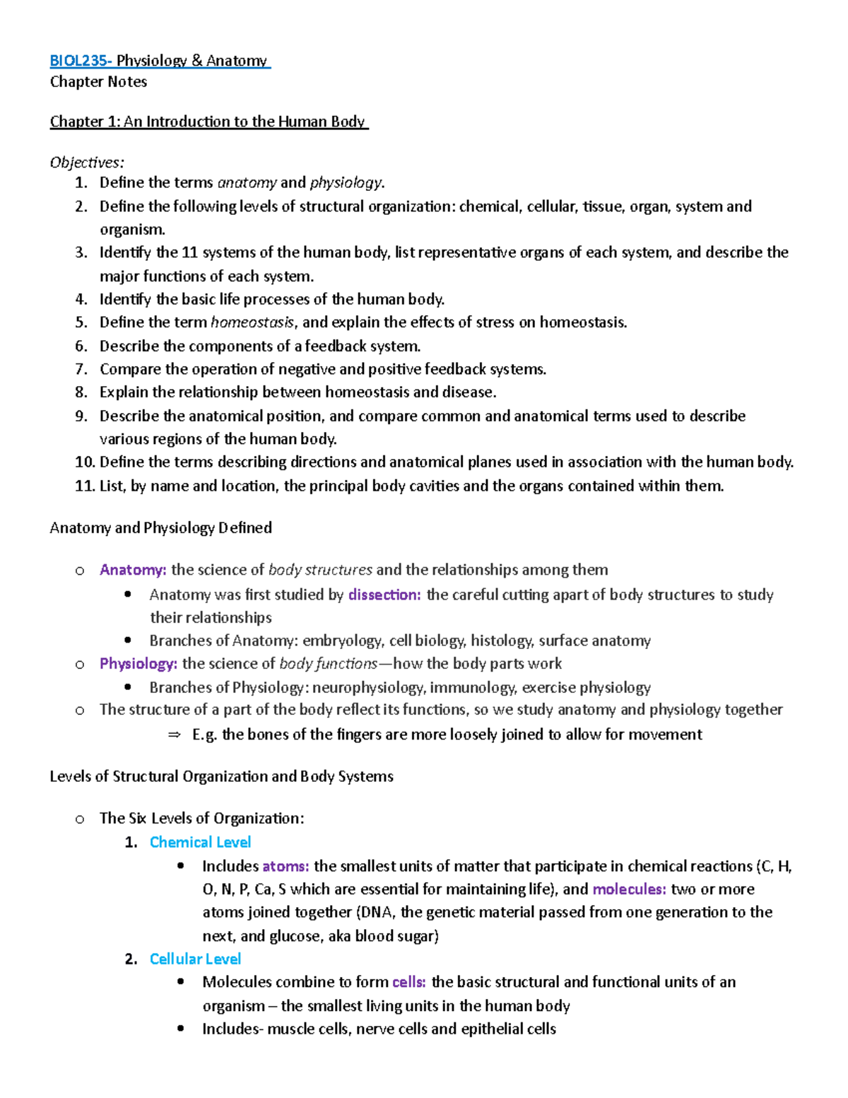 BIOL235- Chapter Notes - BIOL235- Physiology & Anatomy Chapter Notes ...