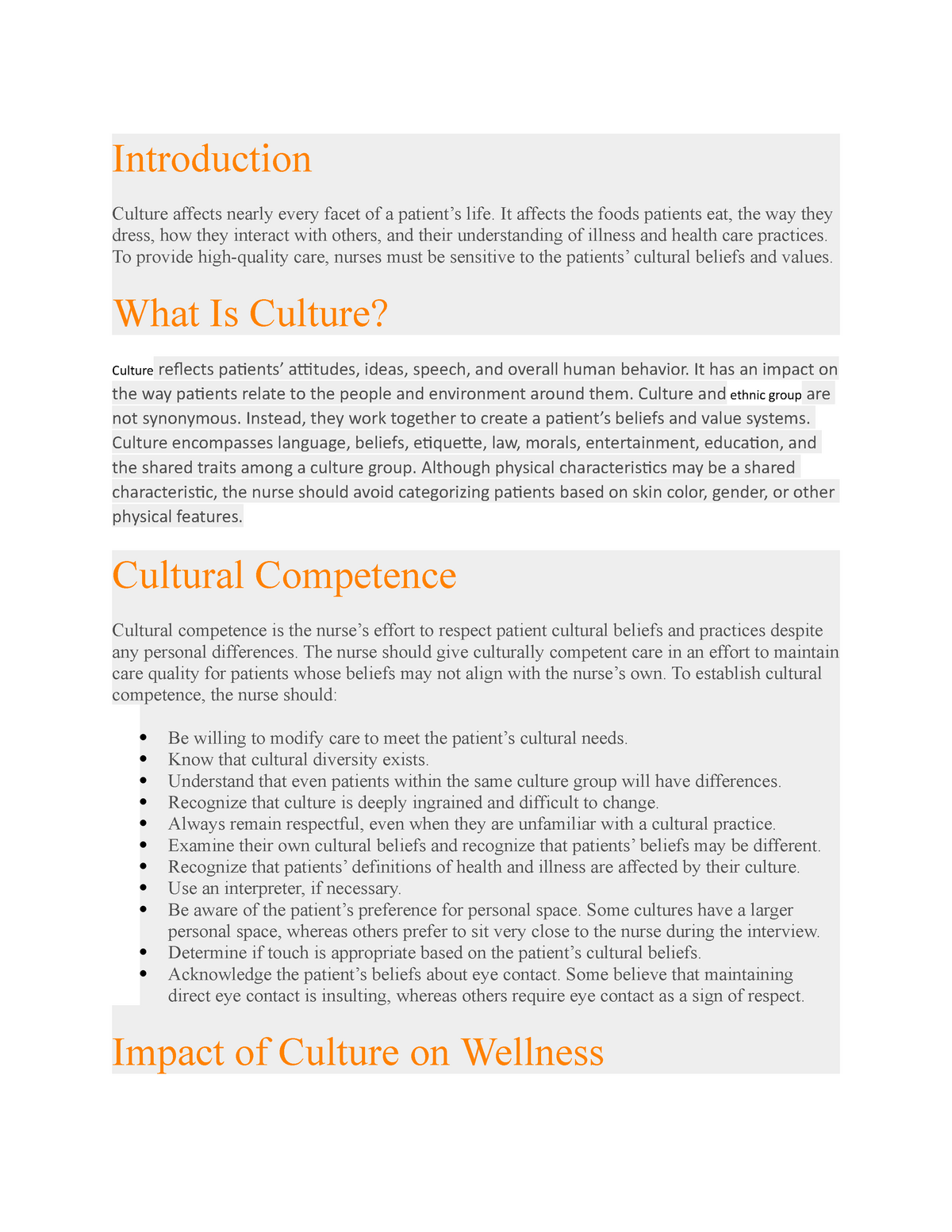 Cultural Considerations Lesson Introduction Culture Affects Nearly