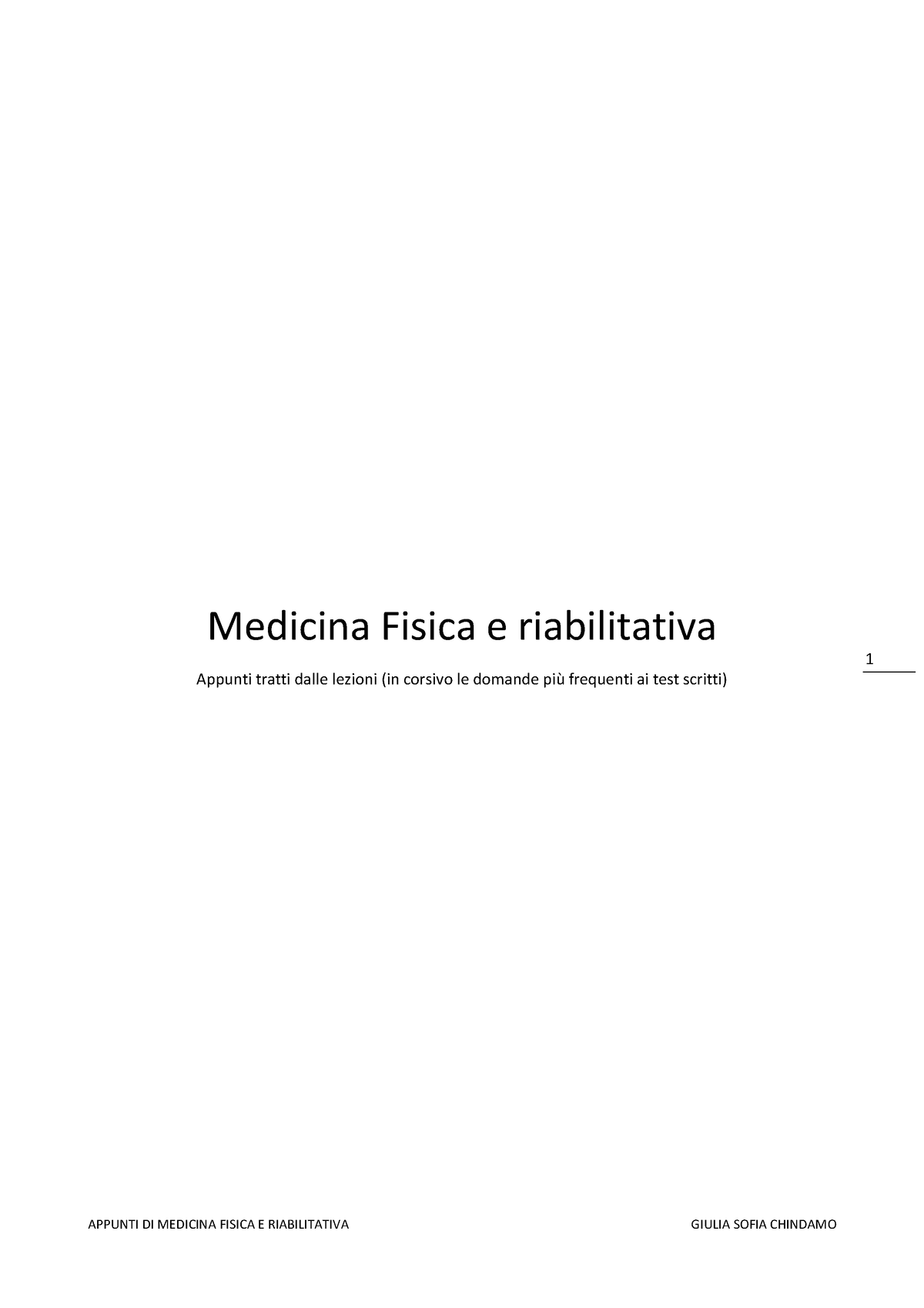 Medicina Fisica E Riabilitativa - 1 Medicina Fisica E Riabilitativa ...