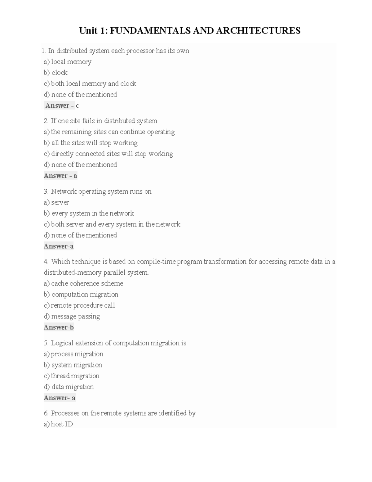 DCS UNIT 1 - DISTRIBUTED COMPUTING SYSTEMS - Unit 1: FUNDAMENTALS AND ...