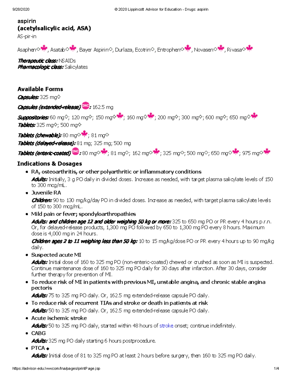 Aspirin coursework aspirin (acetylsalicylic acid, ASA) ASpirin