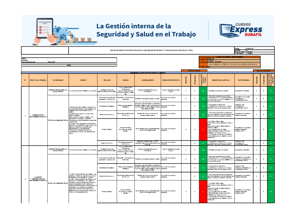 3. Ejemplo DE Matriz Iperc - Cliente : 1 Dirección : 2 Fecha de ...