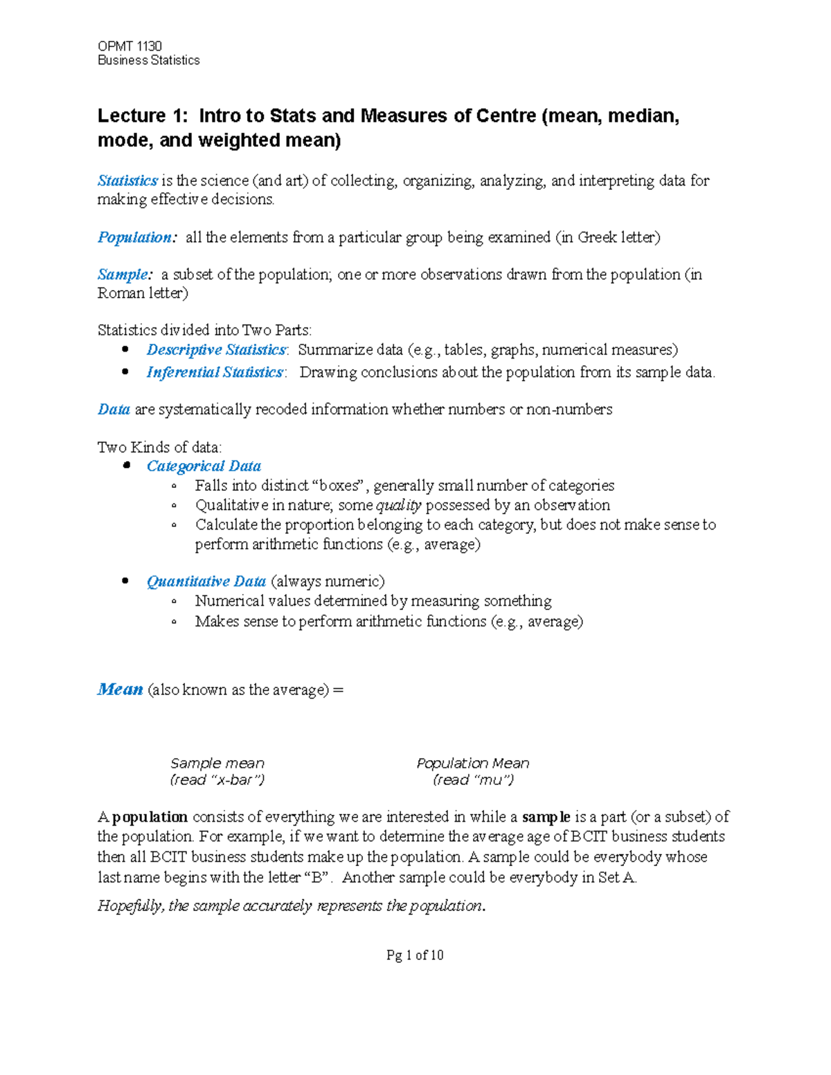 Lecture 1 Mmm Business Statistics Lecture 1 Intro To Stats And lecture-1-mmm-business-statistics-lecture-1-intro-to-stats-and